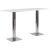 Table haute Stan H112 180x70 - blanc & inox