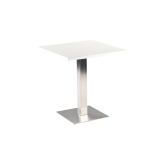 Table Stan H73 70x70 - Blanc & Inox