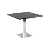 Table Stan H73 90x90 - Noir & Inox