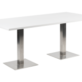 Table Stan H73 90x180 cm - Blanc & Inox