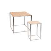 Tables Kadra - H90 & H105 cm - bois & chrome