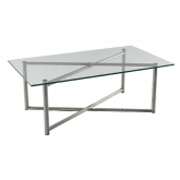 Table basse en verre Steel